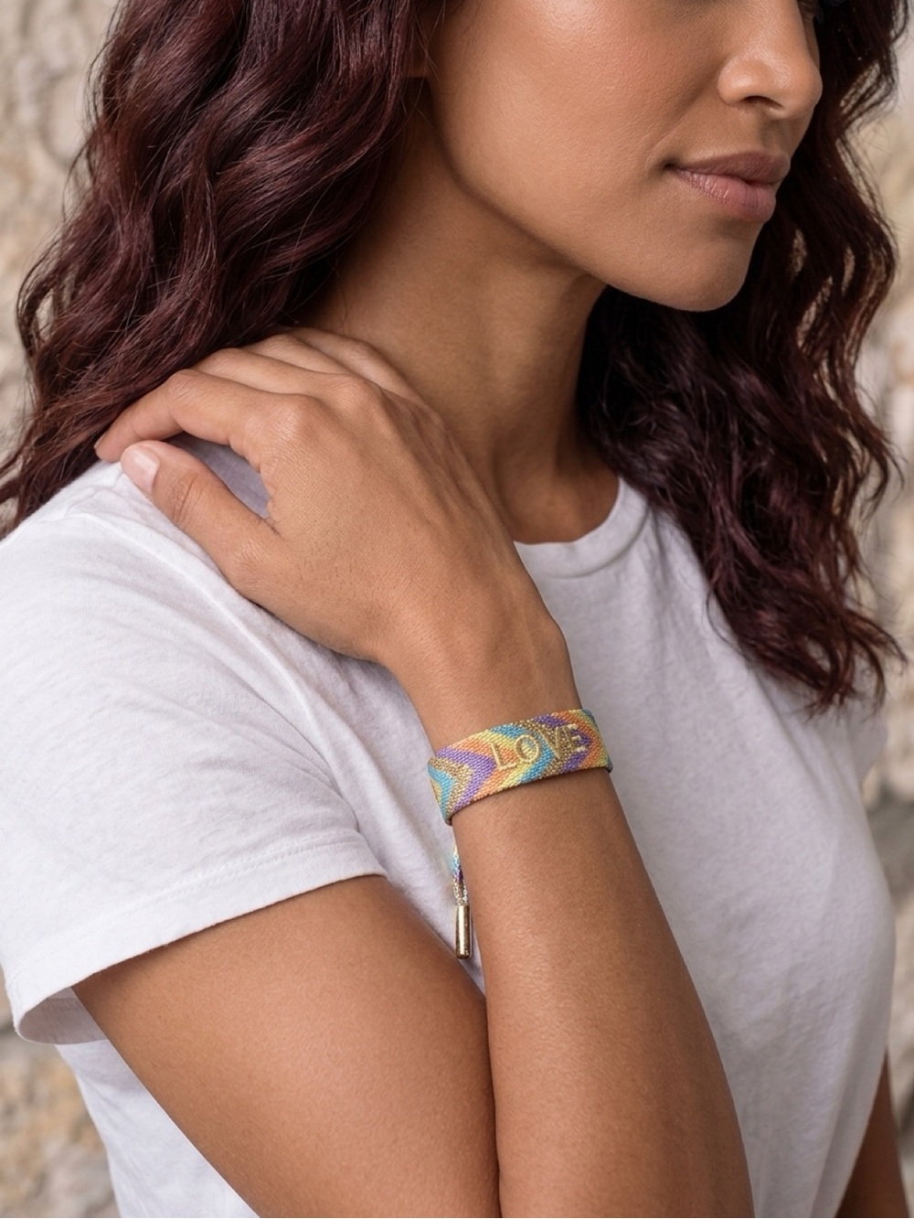 Kendra Scott Pastel Multicolor 'LOVE' Woven Bracelet